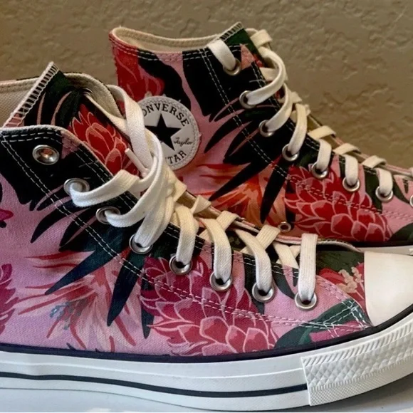 Jungle Scene Chuck Taylor High-Top Sneakers W10.5 M8.5 - Picture 4 of 10